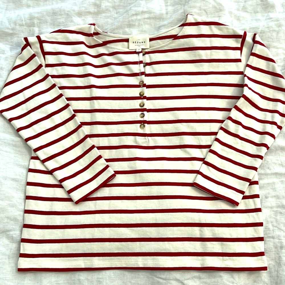 Sezane Gatsby Mariniere in Red Stripes - XS